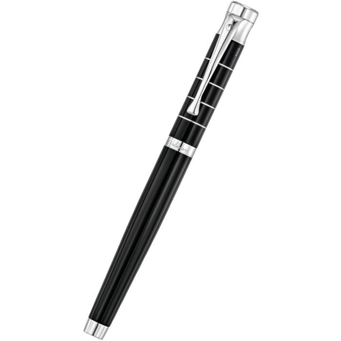 Waldmann Tango Rollerball Pen - Black - Ring Pattern - Pen Boutique Ltd