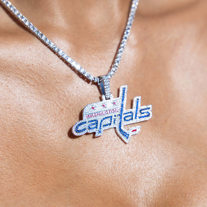 Washington Capitals Official NHL Logo Pendant in White Gold