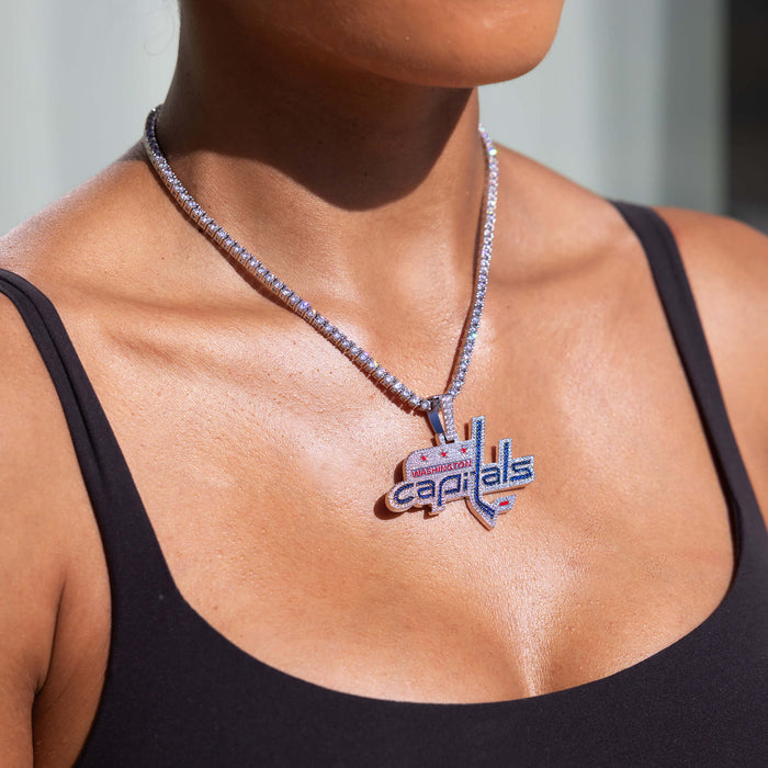 Washington Capitals Official NHL Logo Pendant in White Gold