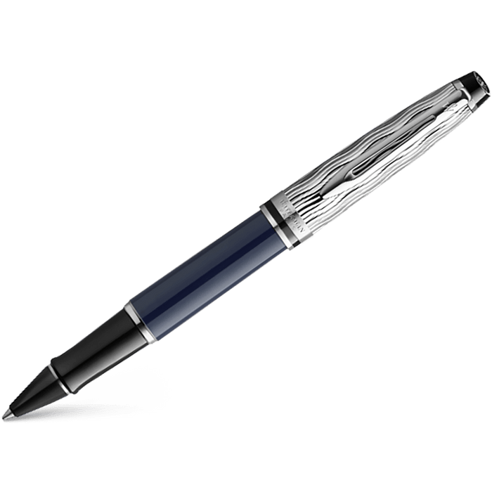 Waterman Expert L'Essence du Bleu Rollerball Pen - Metal & Blue - Pen Boutique Ltd
