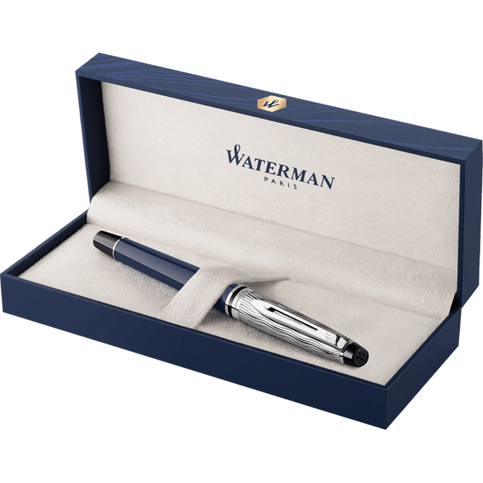 Waterman Expert L'Essence du Bleu Rollerball Pen - Metal & Blue - Pen Boutique Ltd