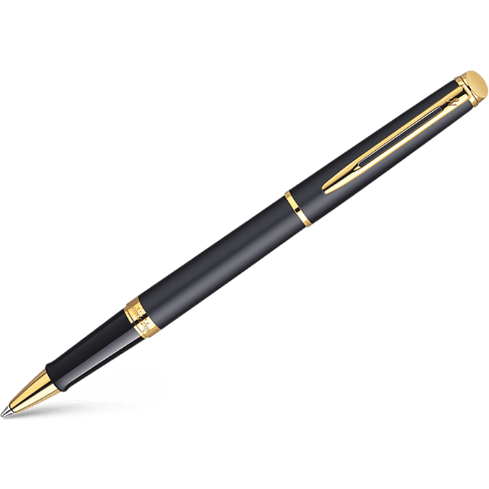 Waterman Hemisphere Rollerball Pen - Matte Black - Gold Trim - Pen Boutique Ltd