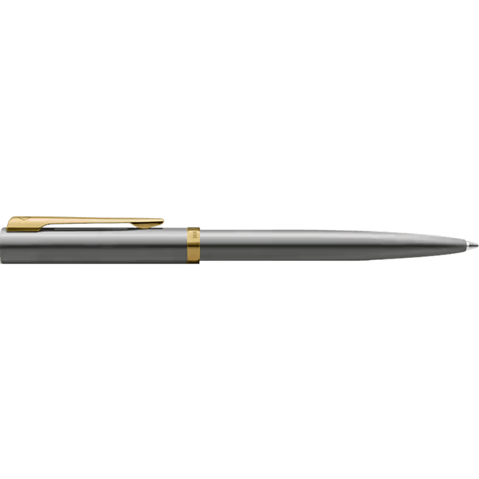 Waterman Impression Ballpoint Pen - Stainless Steel - Gold Trim - Pen Boutique Ltd