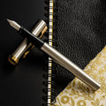 Waterman Impression Fountain Pen - Stainless Steel - Gold Trim - Pen Boutique Ltd