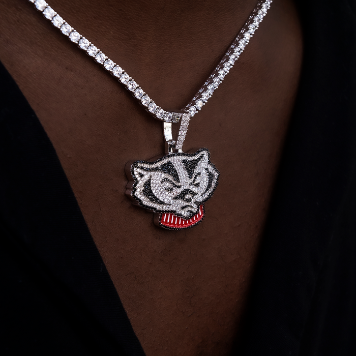 Wisconsin Bucky Badger Official NCAA Mascot Pendant
