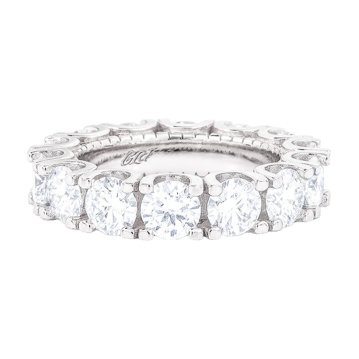 Women's Moissanite Diamond Band Ring in White Gold Vermeil - 5mm
