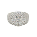 Women's Moissanite Diamond Cluster Ring in White Gold Vermeil