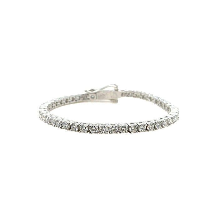 Women's Moissanite Diamond Tennis Bracelet in White Gold Vermeil- 3mm