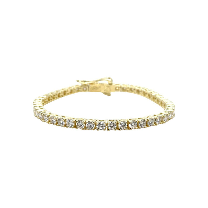 Women's Moissanite Diamond Tennis Bracelet in Yellow Gold Vermeil- 3mm