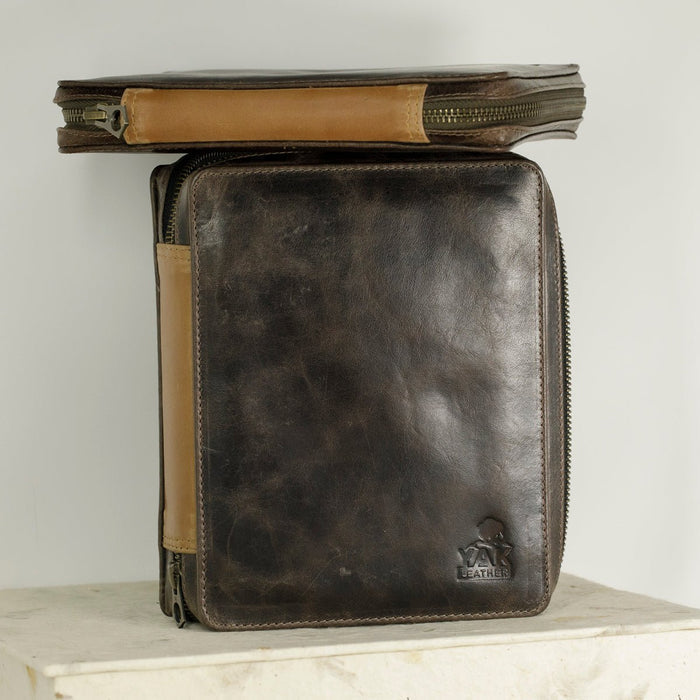 Yak Leather 12 Pen Zipped Case - Crazy Horse - Pen Boutique Ltd