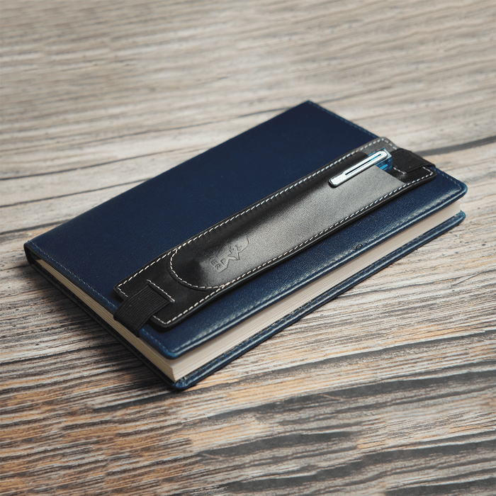 Yak Leather Elastic Pen Holder Single Pen Sleeve - Black - Pen Boutique Ltd