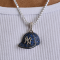 Yankees Official MLB Baseball Cap Logo Pendant in White Gold