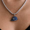 Yankees Official MLB Baseball Cap Logo Pendant in White Gold
